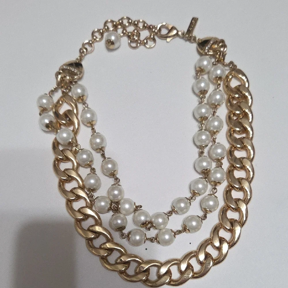 White House Black Market Gold and Pearl Necklace - Picture 3 of 5